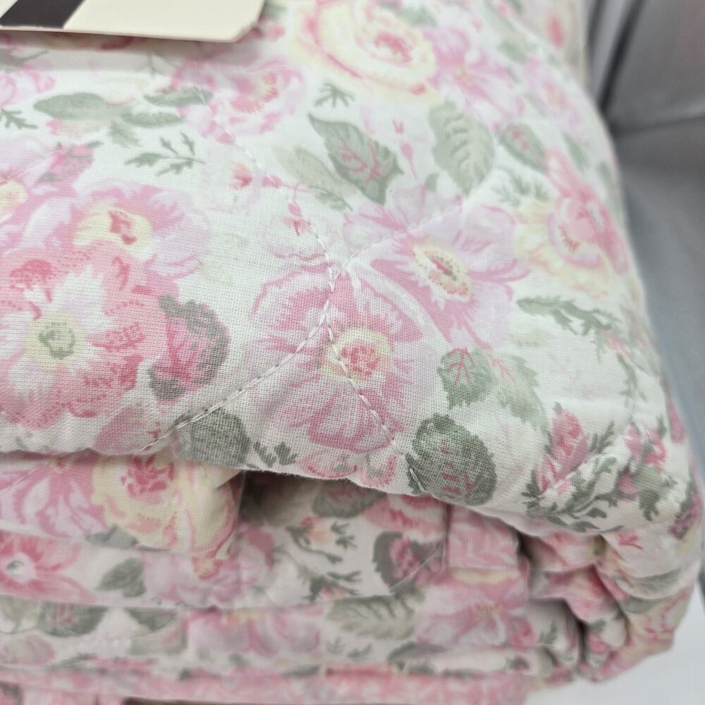 Laura Ashley KING Quilt 2Pc Set Quartet Pink ENGLISH Cottage ROMANTIC NEW TIKTOK - Picture 4 of 6